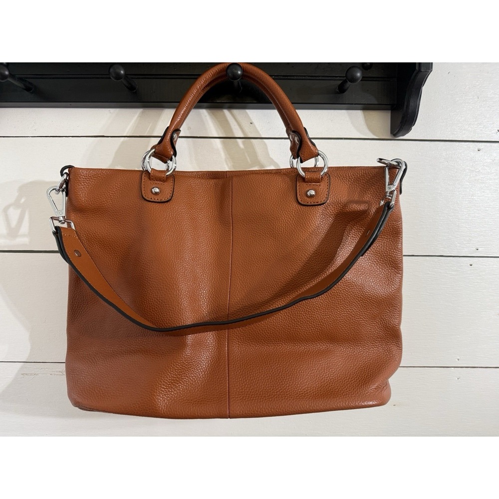 Kattee Womens Tan Genuine Leather Purse Handbag Satchel Tote Shoulder Bag